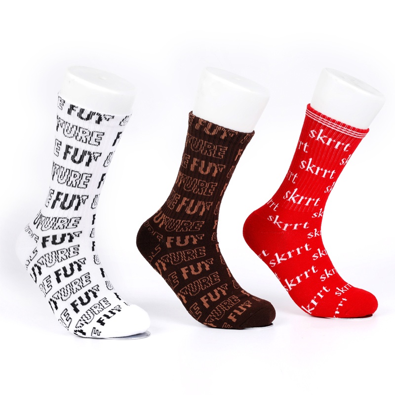 男式抽橡筋運(yùn)動(dòng)中襪提花襪NF18007