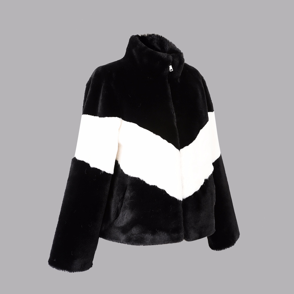 人造毛立領(lǐng)夾克