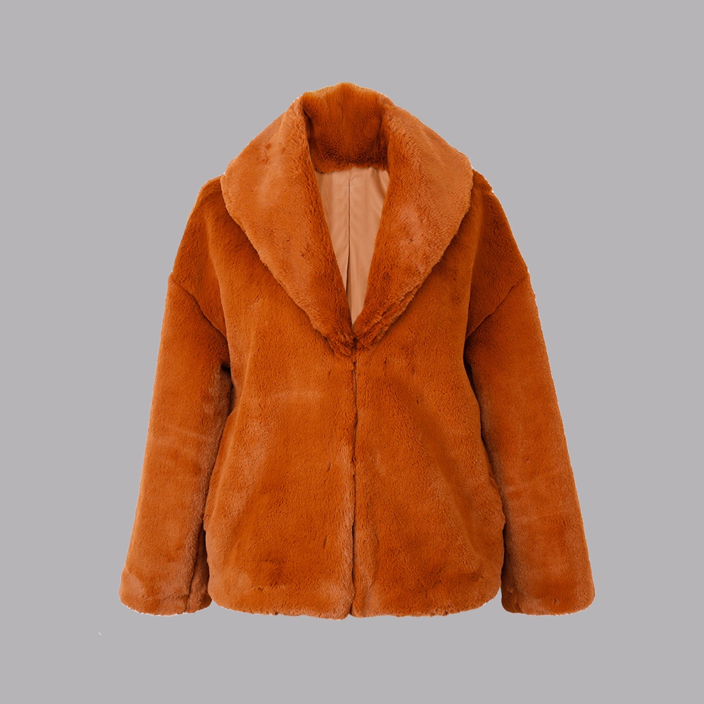 人造毛翻領(lǐng)上衣