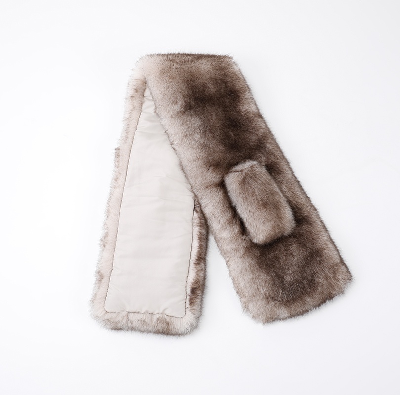 人造毛帶袢圍巾