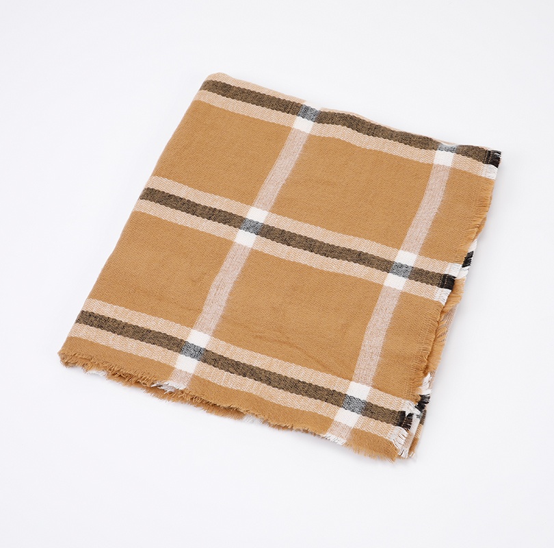 方格多色梭織圍巾