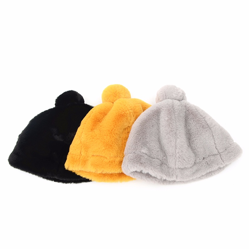 時(shí)尚保暖日常男女仿兔毛帽子